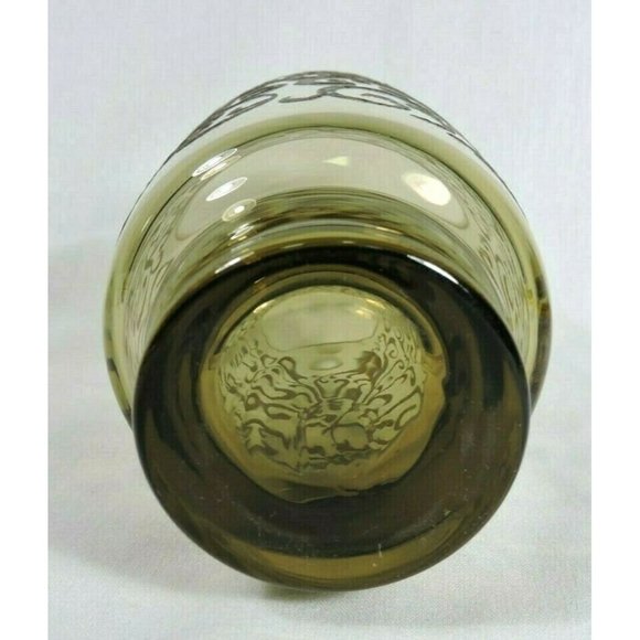 Vintage Libbey Prado Amber Scroll Glass On Glass Tumbler - Picture 3 of 6